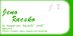 jeno racsko business card